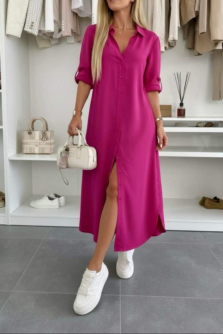 Van Elst Mode® | Comfortabele dames jurk met knoopsluiting