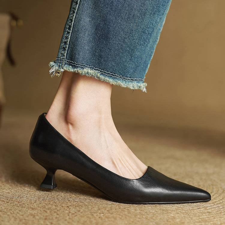 Van Elst Mode®| Verfijnde Puntige Leren Pumps