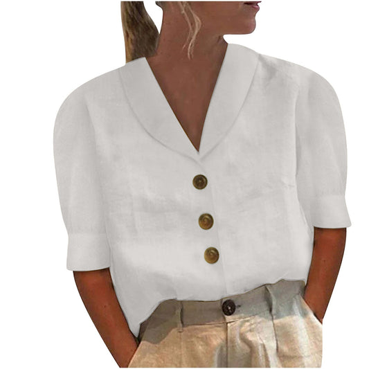 Van Elst Mode® | Knopblouse met Geknoopte Voorkant