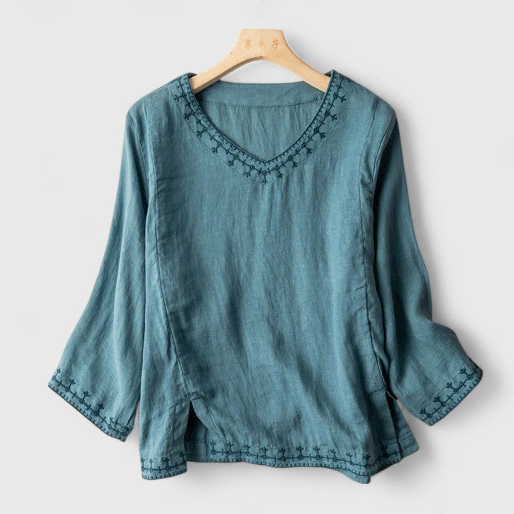 Van Elst Mode® | Taysia elegante blouse met V-Hals