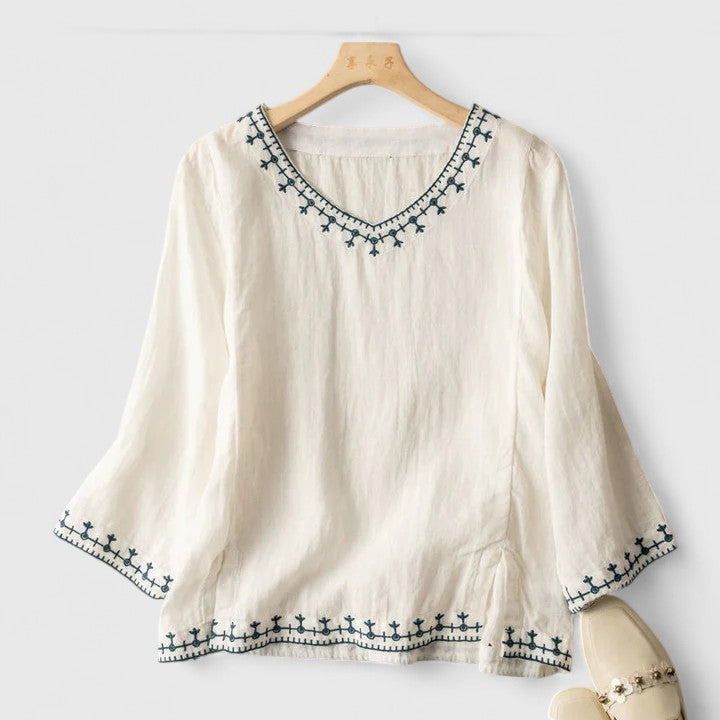 Van Elst Mode® | Taysia elegante blouse met V-Hals