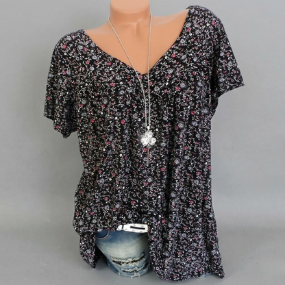 Van Elst Mode® | T-shirt Flora met V-hals