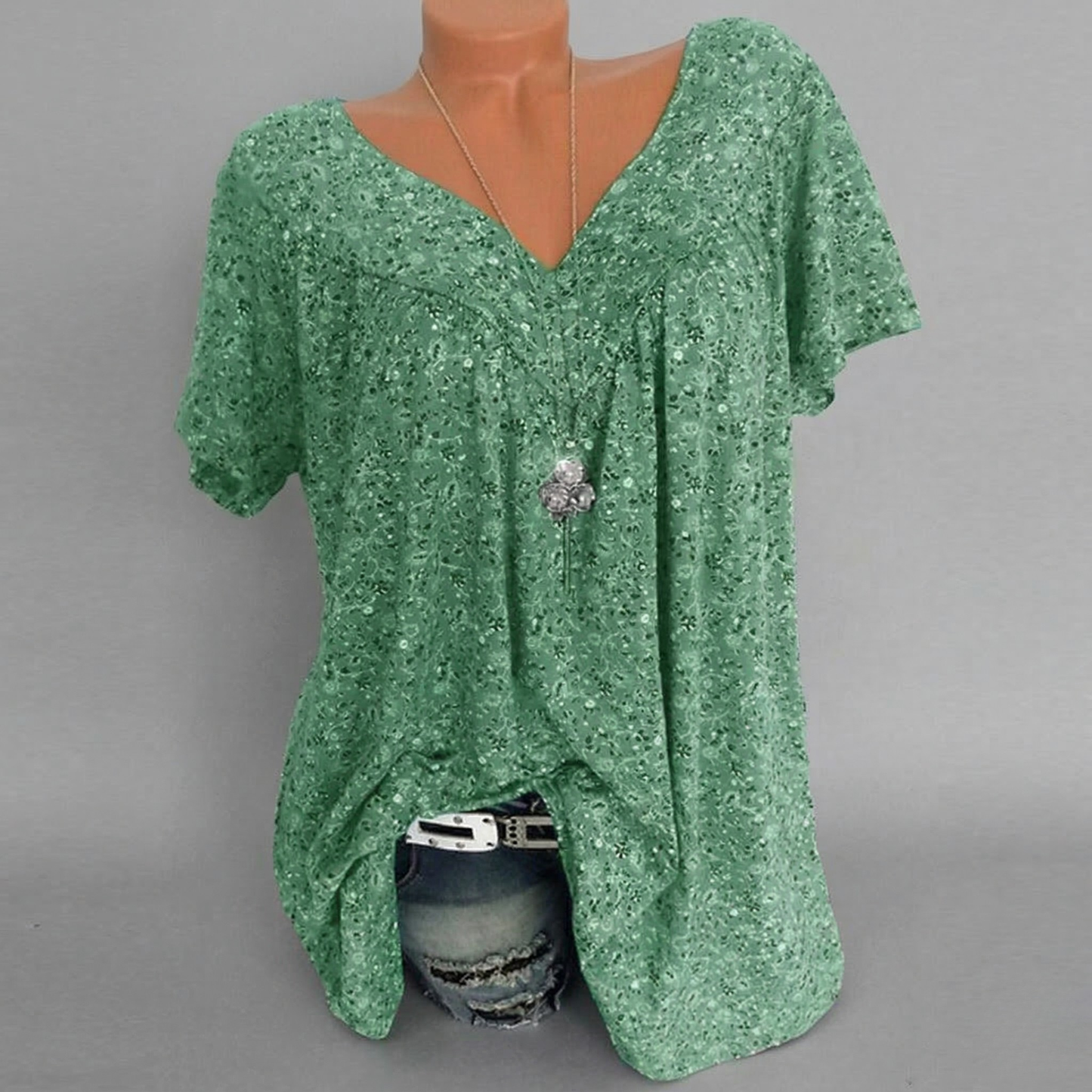 Van Elst Mode® | T-shirt Flora met V-hals