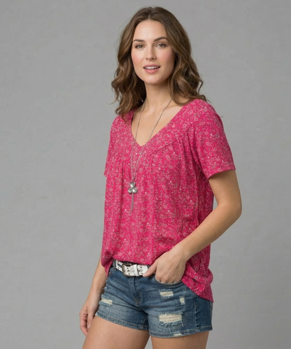 Van Elst Mode® | T-shirt Flora met V-hals
