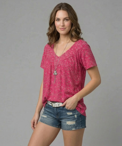 Van Elst Mode® | T-shirt Flora met V-hals