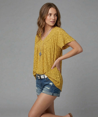 Van Elst Mode® | T-shirt Flora met V-hals