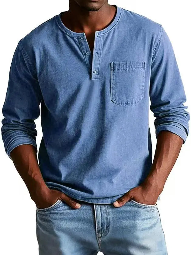 Van Elst Mode® | Comfortabel Vintage Denim Shirt met Knopen & Borstzak (TIJDELIJK 1+1 GRATIS!)