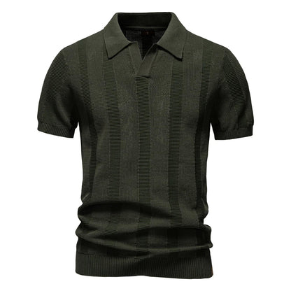 Van Elst Mode® | Katoenen Gestreepte Polo