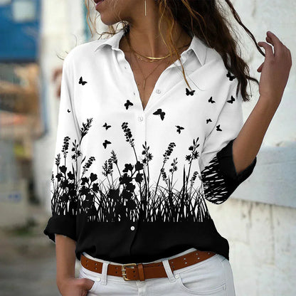 Van Elst Mode® |MODIEUS BEDRUKTE BLOUSE