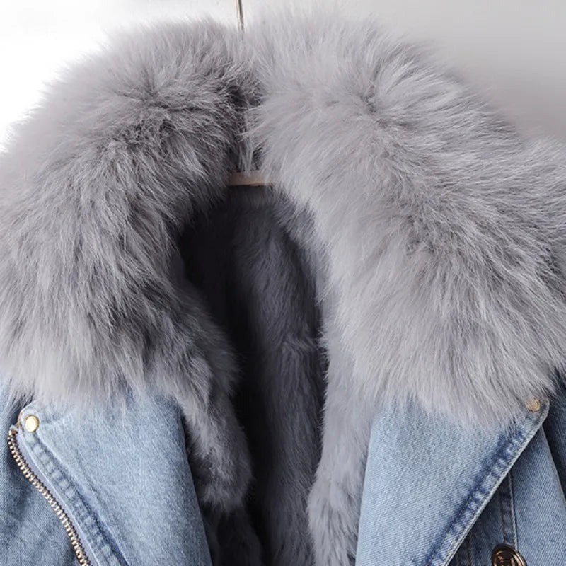 Van Elst Mode® | Comfortabele Faux Fur denim jas