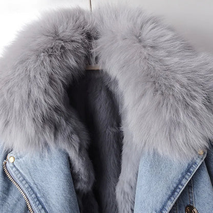 Van Elst Mode® | Comfortabele Faux Fur denim jas