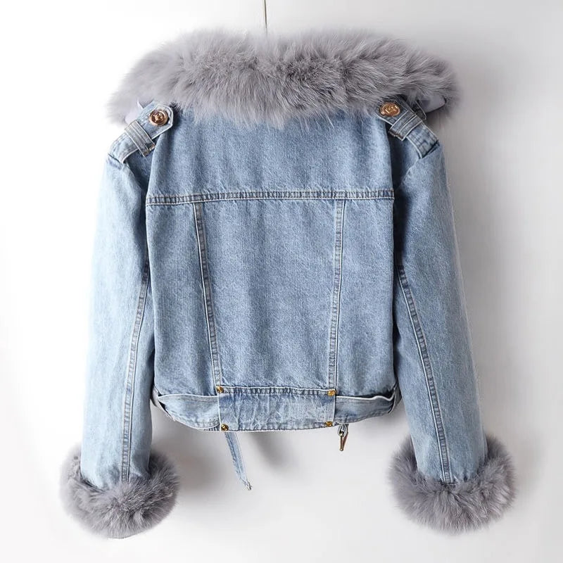 Van Elst Mode® | Comfortabele Faux Fur denim jas