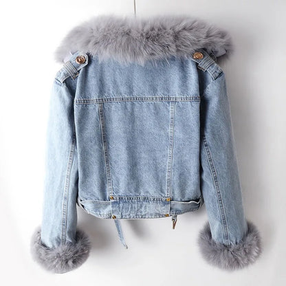 Van Elst Mode® | Comfortabele Faux Fur denim jas