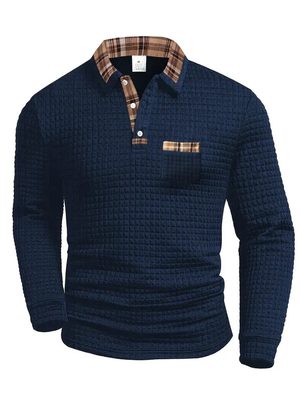 Van Elst Mode® | Comfortabele heren polo met lange mouw
