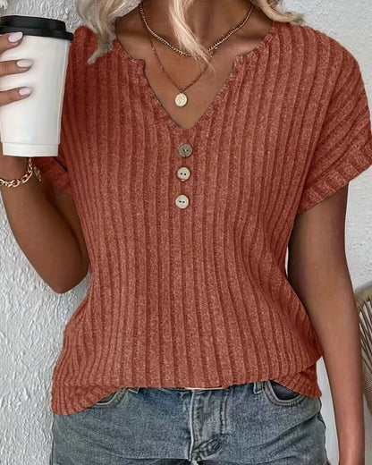 Van Elst Mode® | GEBREIDE BLOUSE MET V-HALS