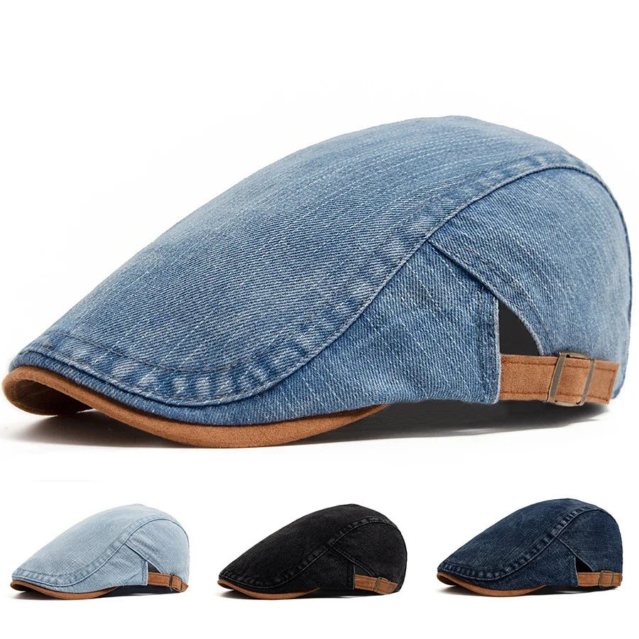 Van Elst Mode® | Premium Denim Flat Cap – Tijdloze Stijl & Dagelijks Comfort (VANDAAG TIJDELIJK 1+1 GRATIS!)