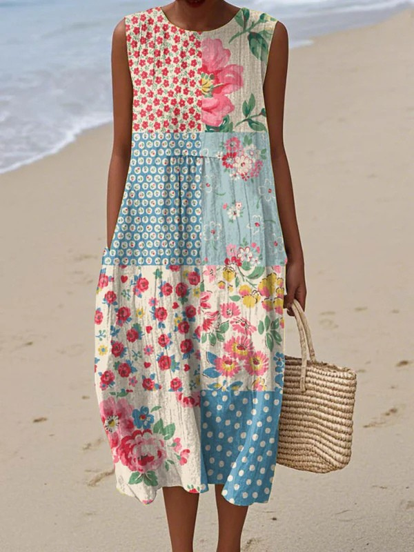Van Elst Mode® | Patchwork Midi Jurk
