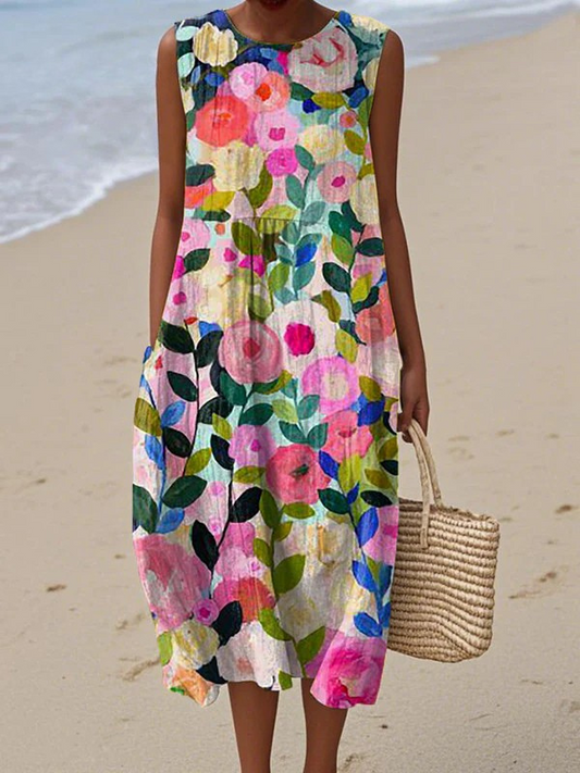 Van Elst Mode® | Bloemen Midi Jurk