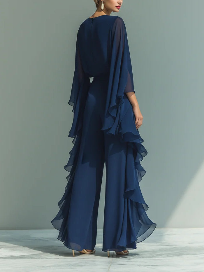 Van Elst Mode® | Elegante chiffonjurk met ruches
