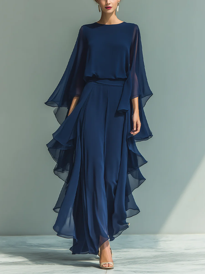 Van Elst Mode® | Elegante chiffonjurk met ruches