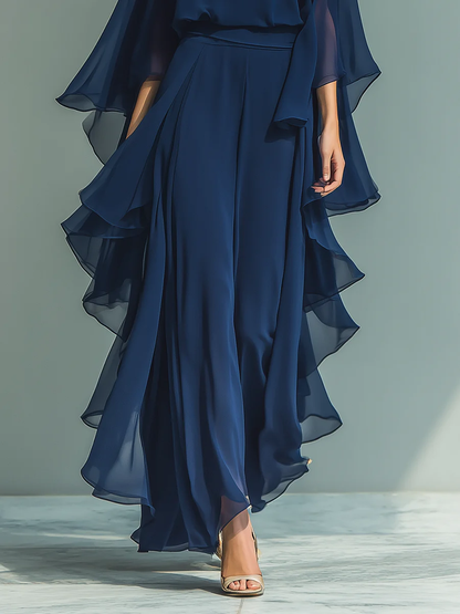 Van Elst Mode® | Elegante chiffonjurk met ruches