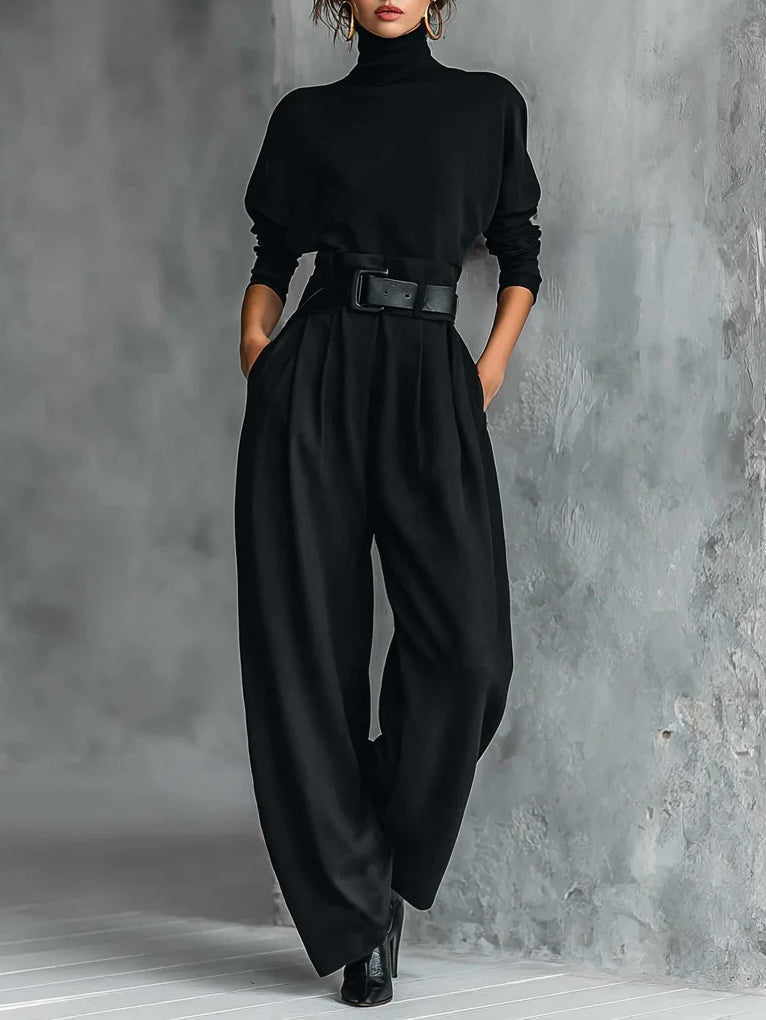 Lisa™ | 2-delig zwart set met riem