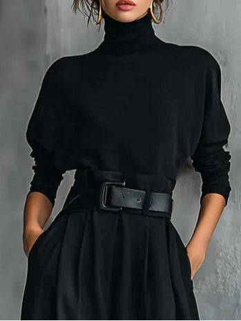 Lisa™ | 2-delig zwart set met riem
