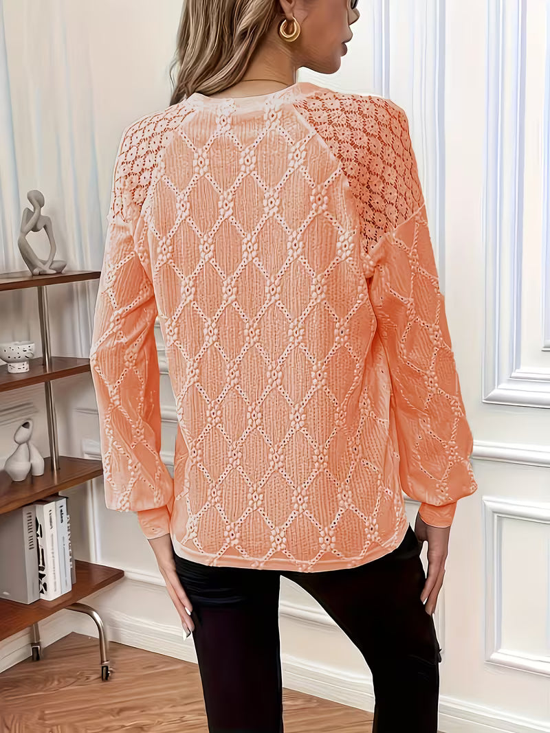 Van Elst Mode® |Blouse met patroon en lange mouwen
