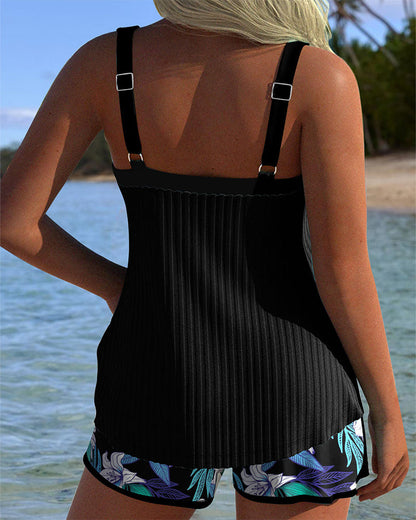 Strapless Geprinte Strandshorts Badpak