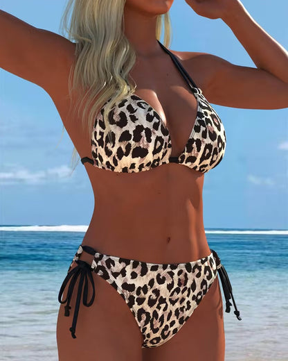 Luipaardprint Halter Bikini