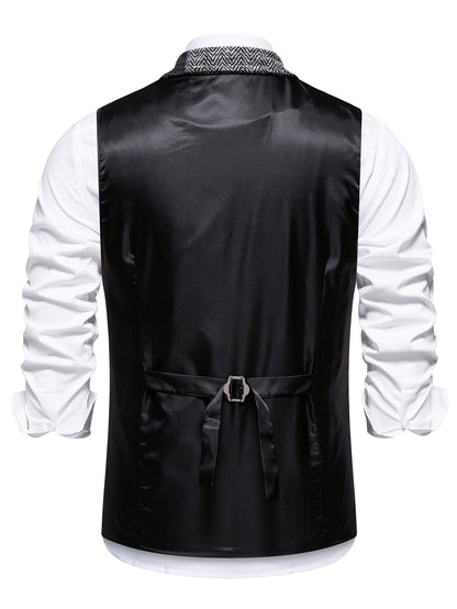 Van Elst Mode® | Tweedvest met visgraatpatroon voor heren