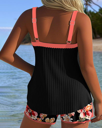V-Hals Geprinte Sport Boxershorts Tankini