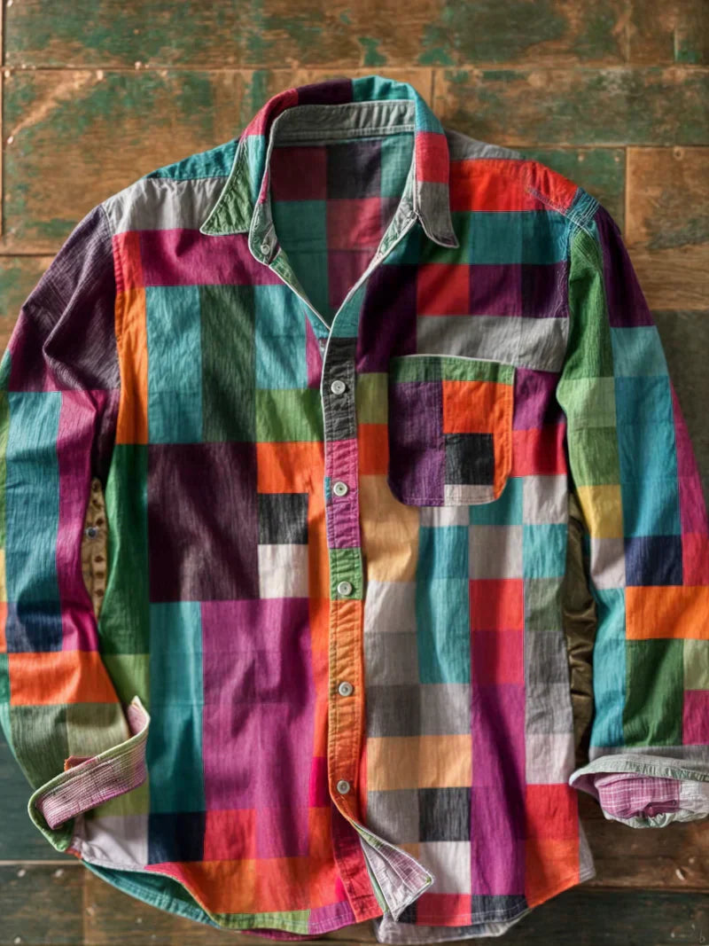Van Elst Mode® | Comfortabel Patchwork Overhemd