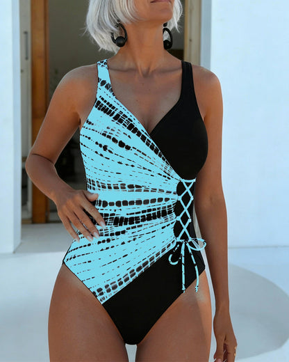 Kleurgebroken Polkadot Badpak
