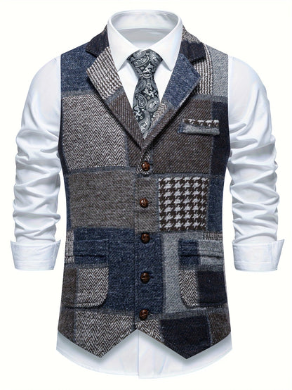 Van Elst Mode® | Tweedvest met visgraatpatroon voor heren