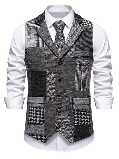 Van Elst Mode® | Tweedvest met visgraatpatroon voor heren
