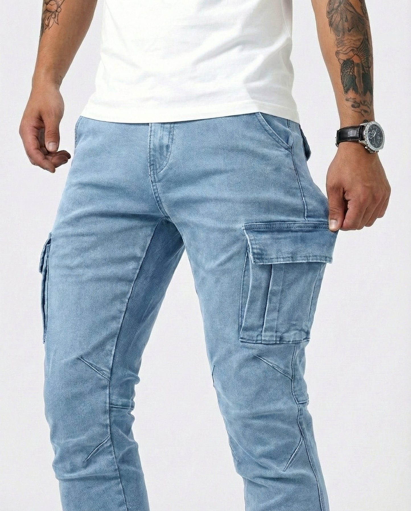 Van Elst Mode® | Flexibele denim jeans met zijzakken