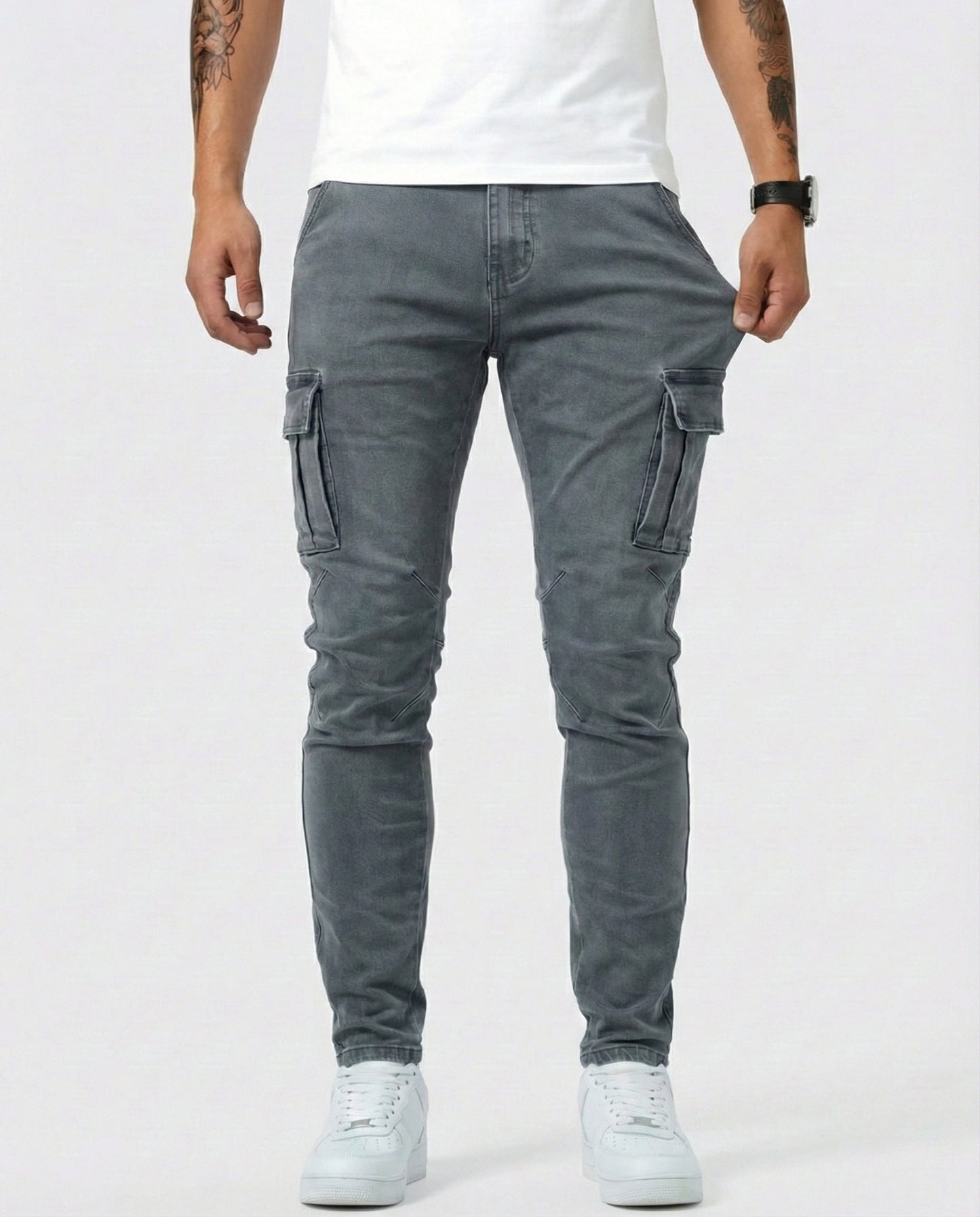 Van Elst Mode® | Flexibele denim jeans met zijzakken