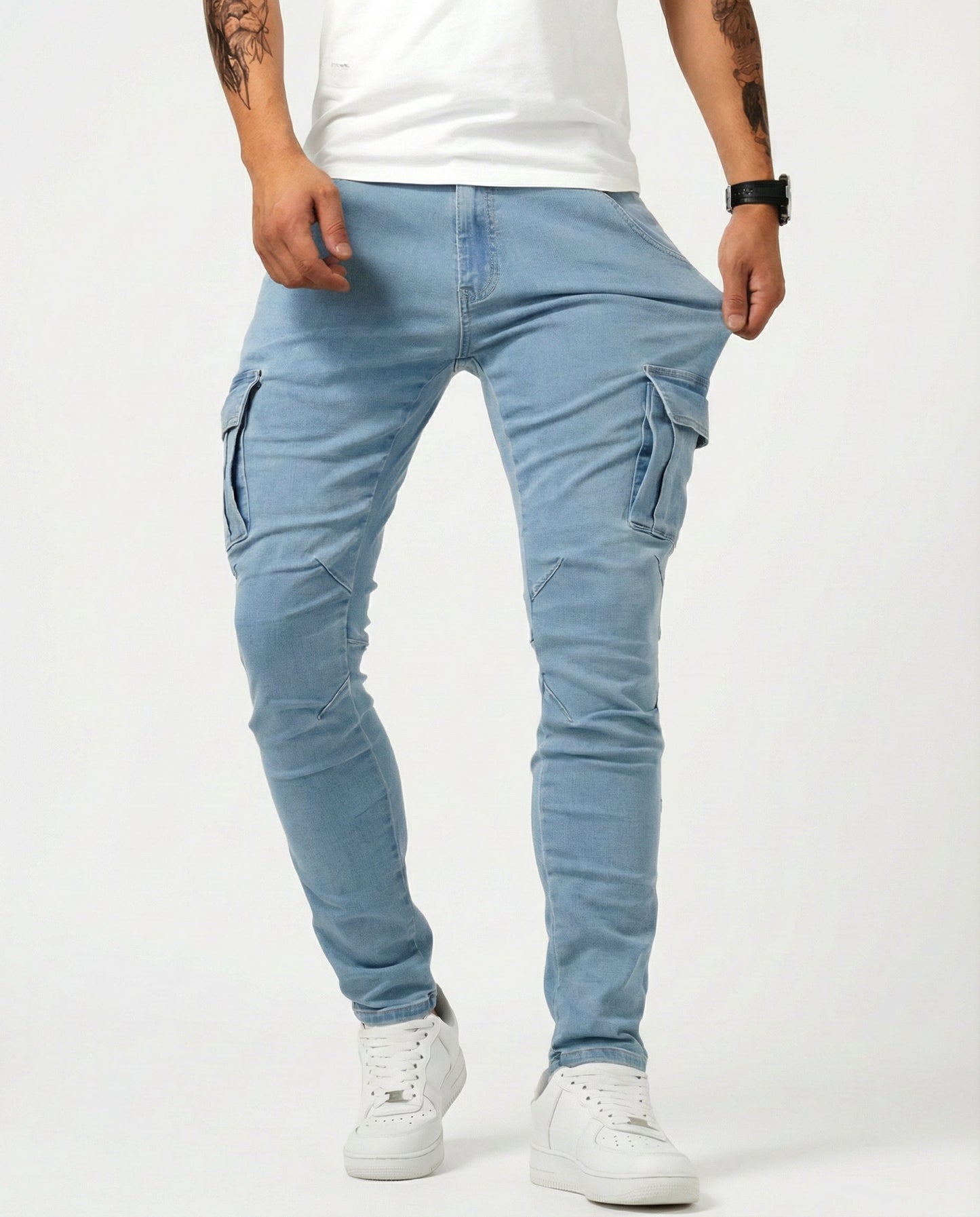 Van Elst Mode® | Flexibele denim jeans met zijzakken