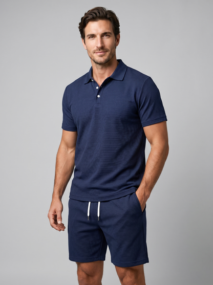 Van Elst Mode® | Polo En Shorts Set Heren Zomer Casual
