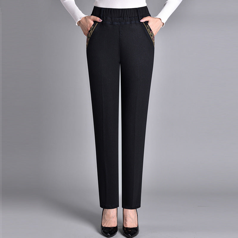 Van Elst Mode® | Damesjeans met zijzakken en elastische taille