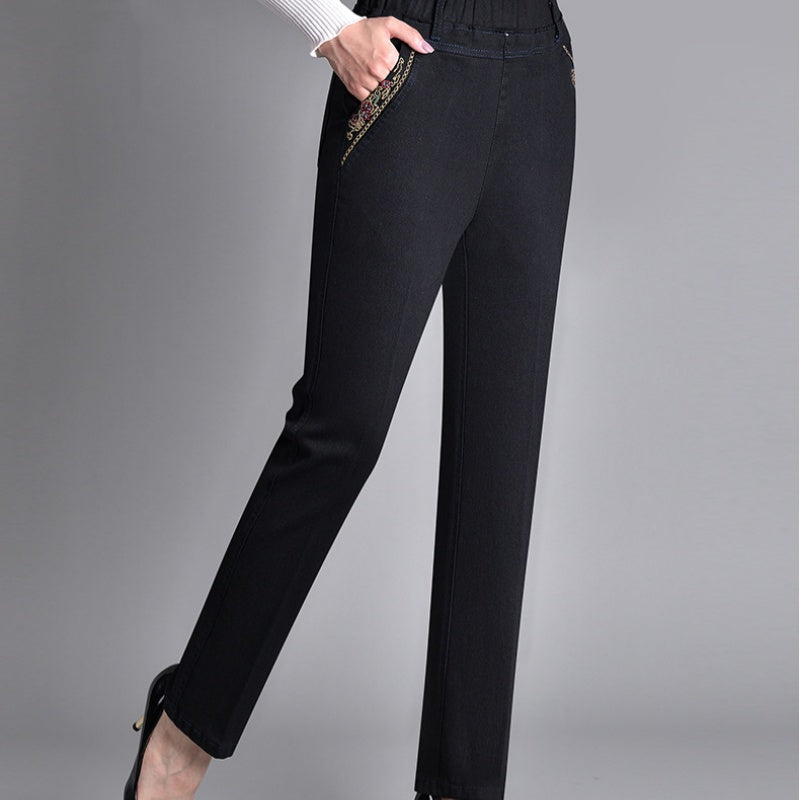 Van Elst Mode® | Damesjeans met zijzakken en elastische taille