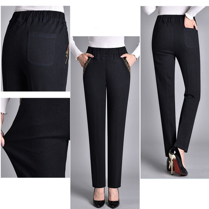 Van Elst Mode® | Damesjeans met zijzakken en elastische taille