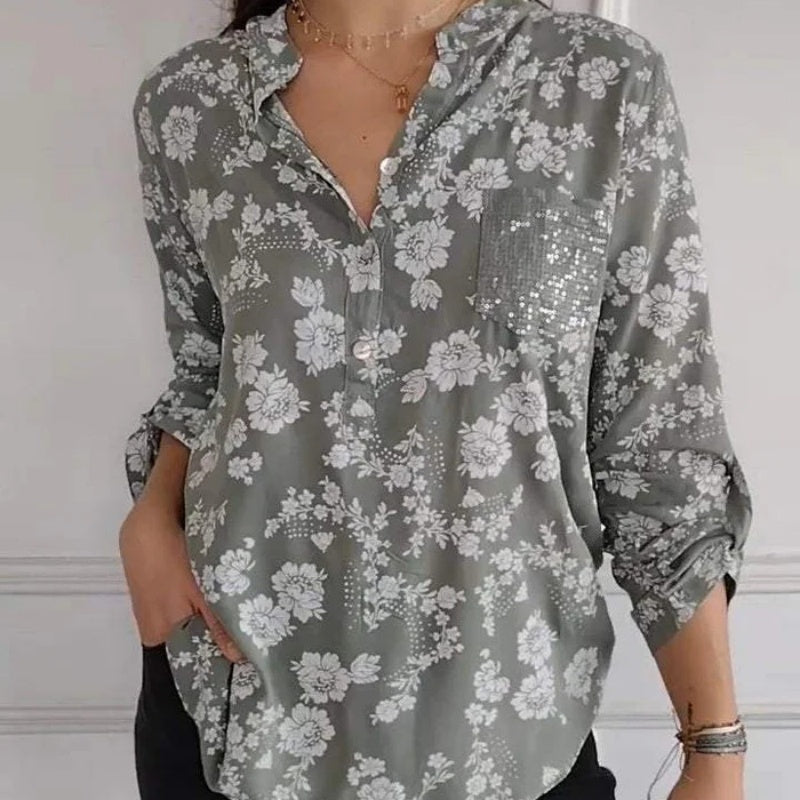 Van Elst Mode® | LANGERMIGE BLOEMENBLOUSE