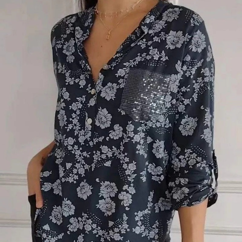 Van Elst Mode® | LANGERMIGE BLOEMENBLOUSE