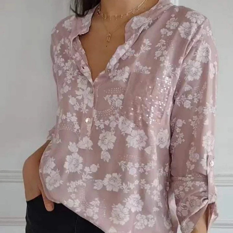 Van Elst Mode® | LANGERMIGE BLOEMENBLOUSE