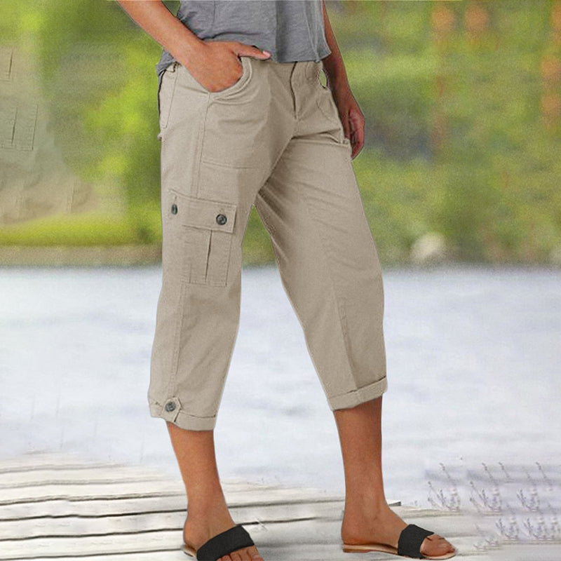 Van Elst Mode®| Capri Broek met Meerdere Zakken en Comfortabele Pasvorm voor Maximale Bewegingsvrijheid