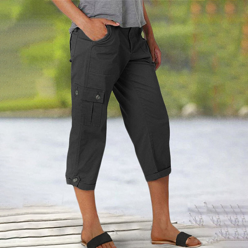 Van Elst Mode®| Capri Broek met Meerdere Zakken en Comfortabele Pasvorm voor Maximale Bewegingsvrijheid
