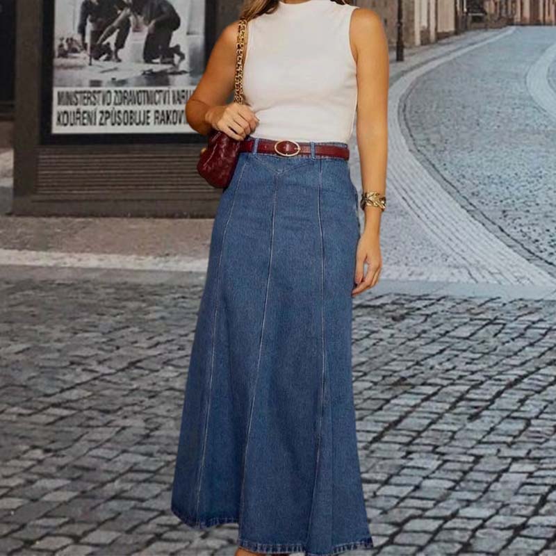 Van Elst Mode® | Elegante lange Denim rok