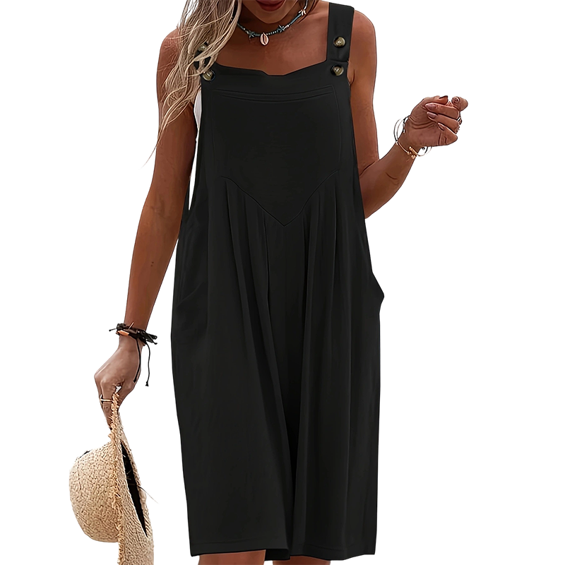 Van Elst Mode® | Mouwloze jumpsuit met wijde pijpen